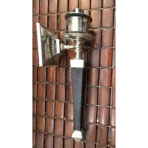 Vintage The Bombay Co. Candle Wall Sconce Silver & Black Art Deco Style 12" High